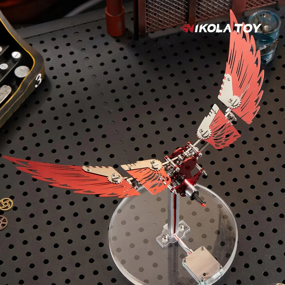 Mechanical Metal Bird Model DIY Folding Movable Wings Gift Brand no brand