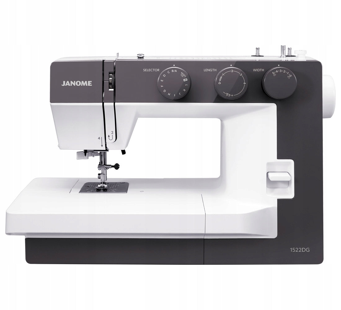 Mechanical sewing machine Janome 1522 DG dark grey + sewing courses Packaging status original