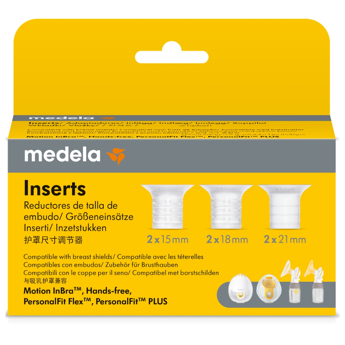 Medela Reducer Motion InBra Funnel Inserts 2x21mm 2x18mm 2x15mm Brand Medela