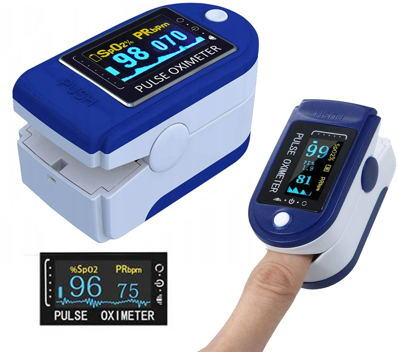 Medical Pulse Oximeter with OLED – Finger Pulse and Saturation Measurement Braders