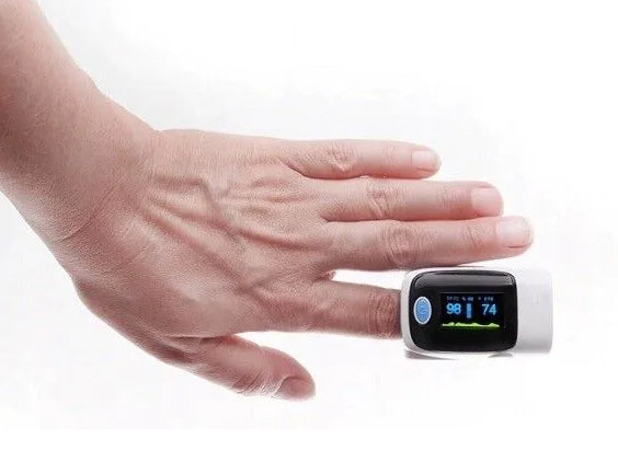 Medical finger pulse oximeter for saturation measurement Olive Batteries included no