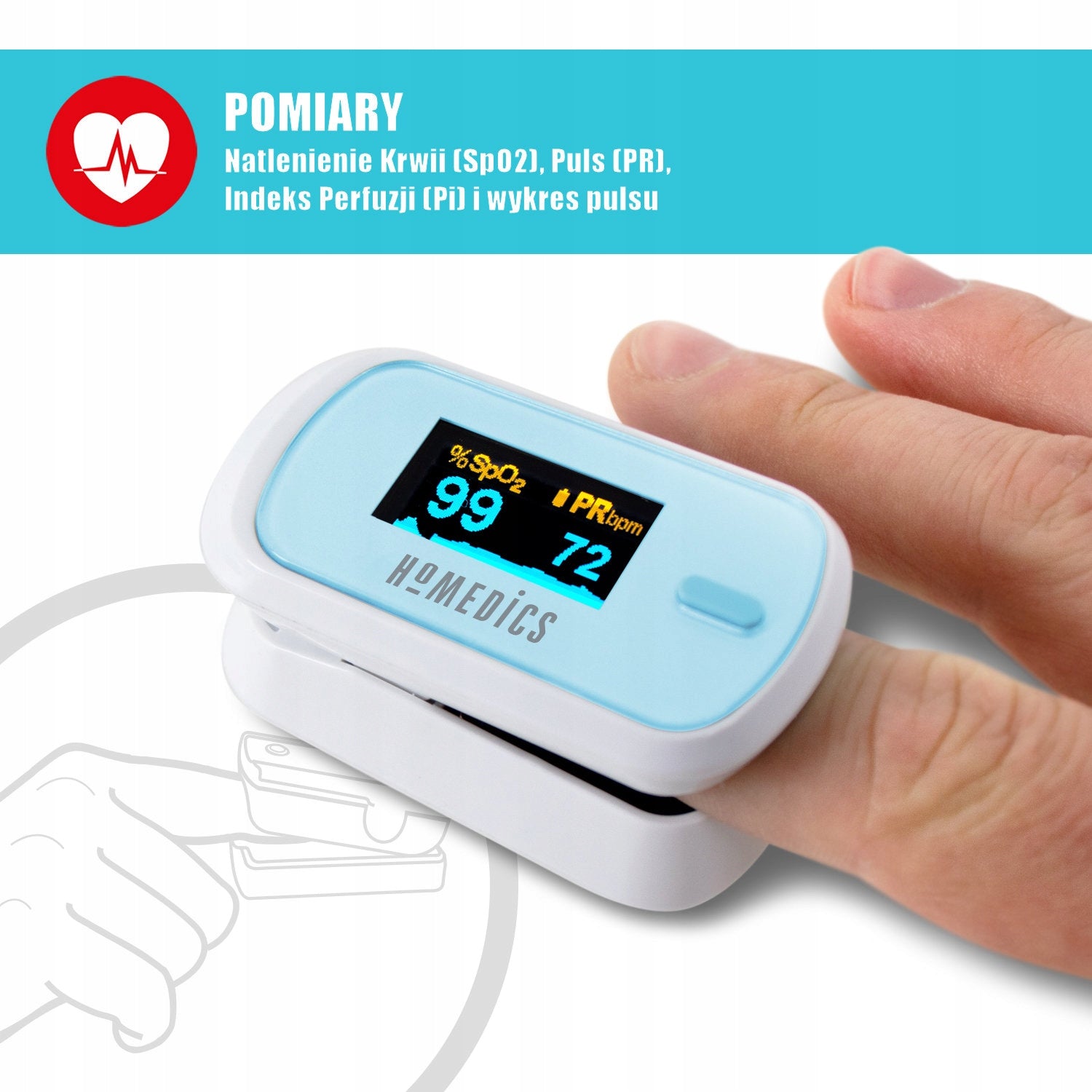 Medical pulse oximeter HoMedics PX-101 Oximeter Batteries included yes