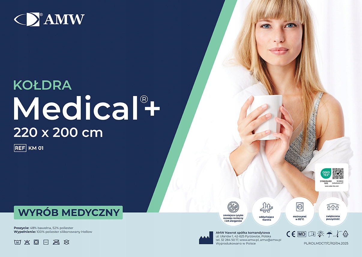 Medical+ quilt 200x220 cm – medical anti-allergic AMW washing 95°C Length 200 cm