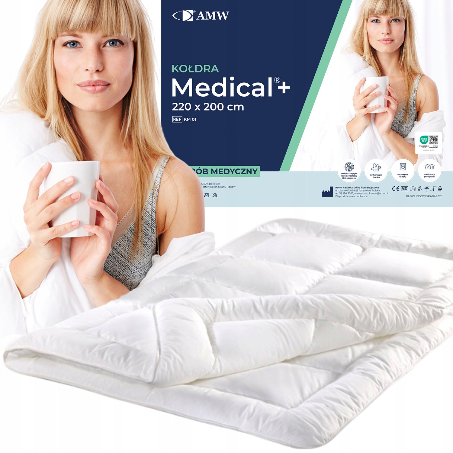 Medical+ quilt 200x220 cm – medical anti-allergic AMW washing 95°C