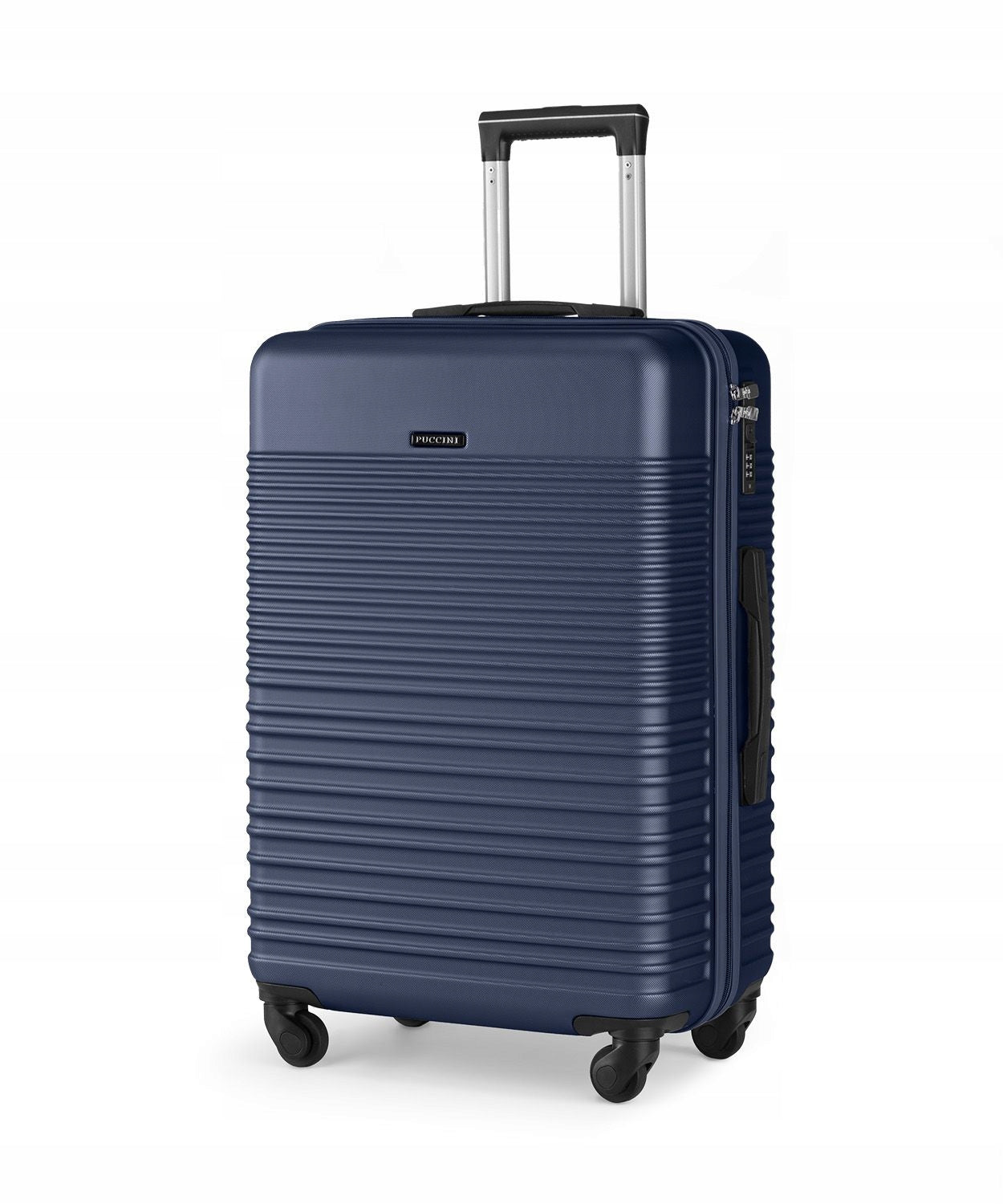 Medium Travel Suitcase Hard ABS PUCCINI Navy Blue On Wheels ABS028B-7A