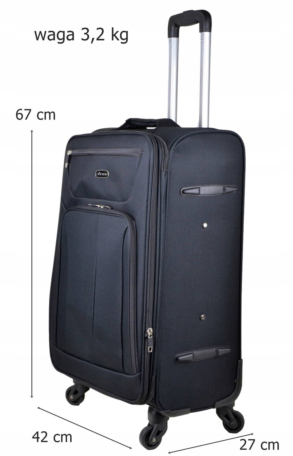 Medium material suitcase on wheels SunBag TravelMaster 67 cm- 70 liters Manufacturer code p1 s black