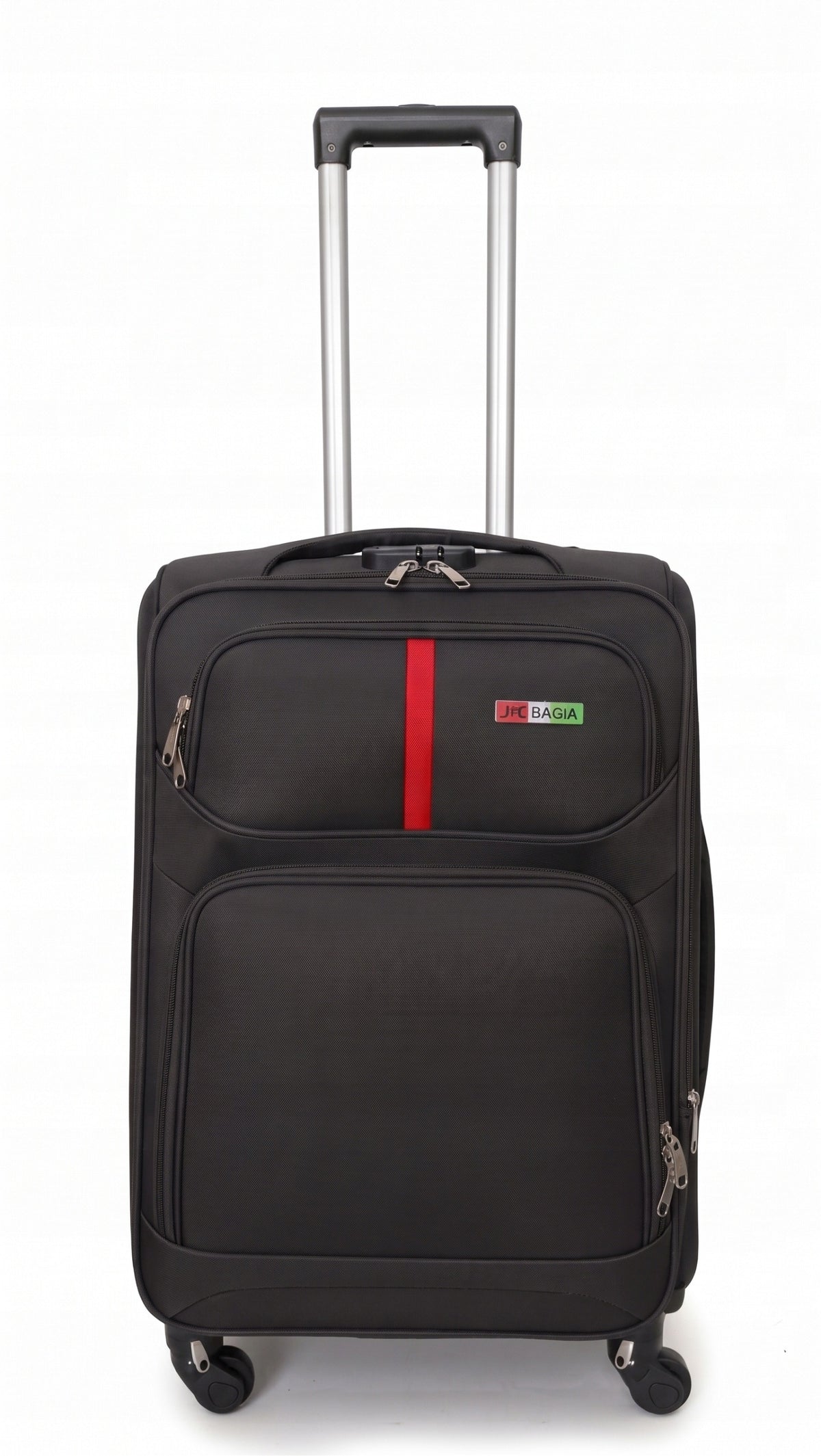 Medium suitcase Bagia soft fabric MAT-3 M 60 l green 4 wheels with zipper Manufacturer code MAT - 1 GREEN M