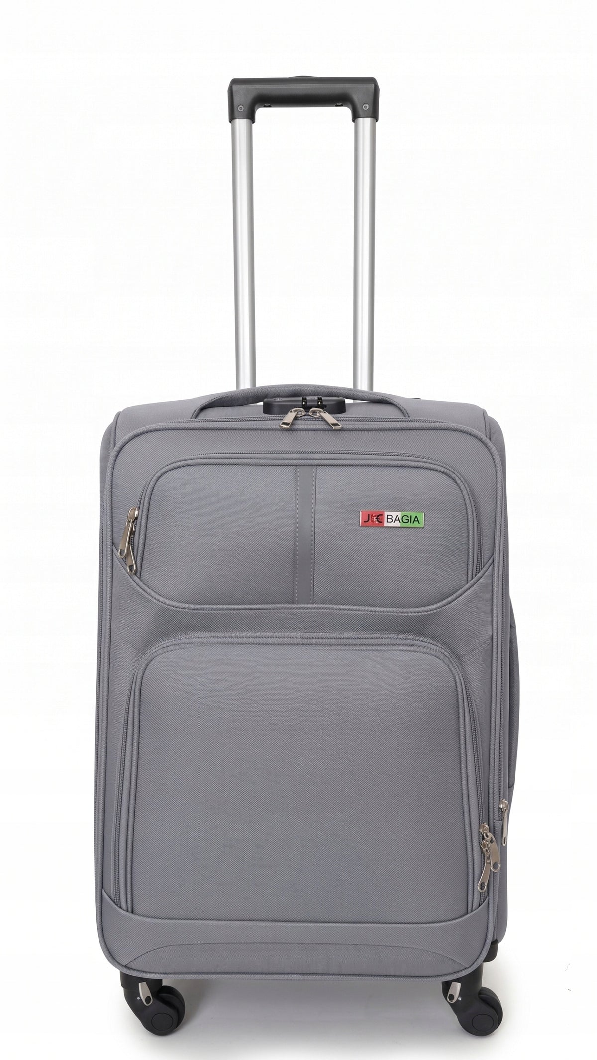 Medium suitcase Bagia soft fabric MAT-3 M 60 l green 4 wheels with zipper Packaging status original