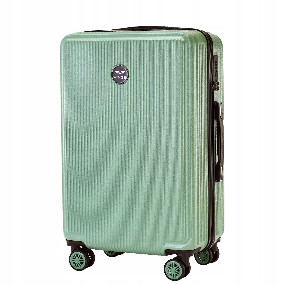 Medium suitcase WINGS 100% polycarbonate TSA 63L checked baggage roomy Manufacturer code PC566-M-A.GREEN