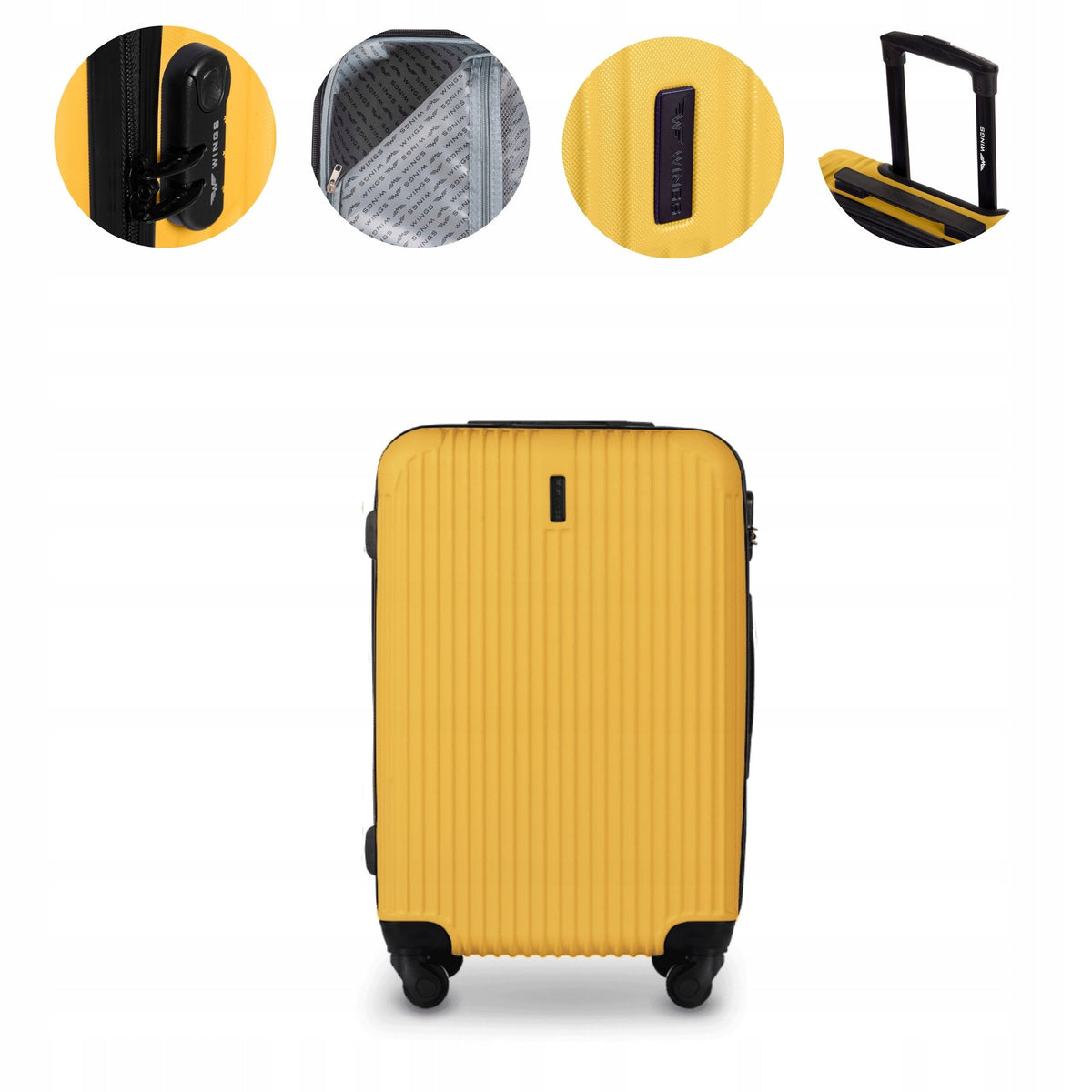 Medium suitcase WINGS EGRET 63L hard ABS+ travel checked baggage