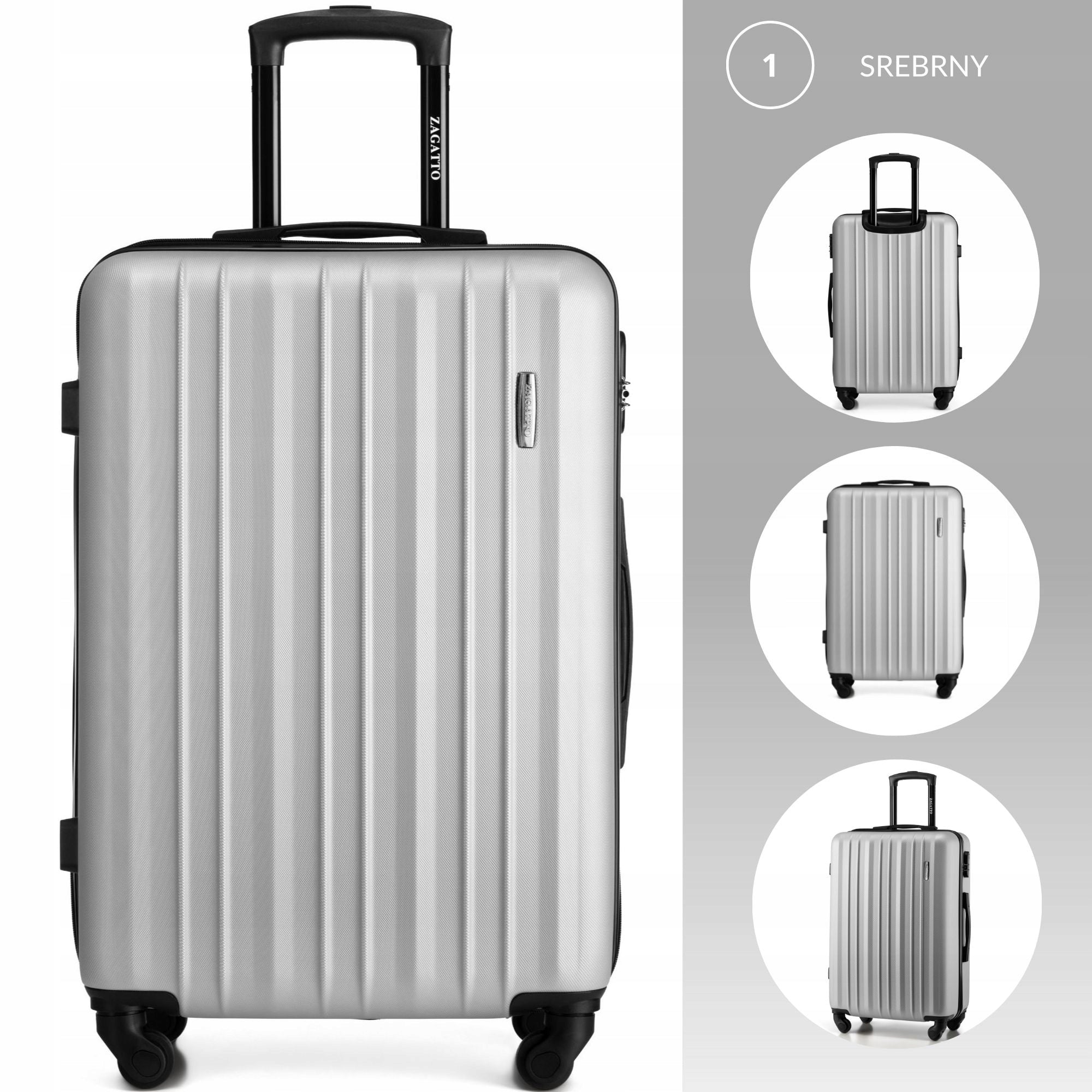 Medium travel suitcase with wheels RYANAIR WIZZAIR hard 3 COLORS ZAGATTO Packaging status original