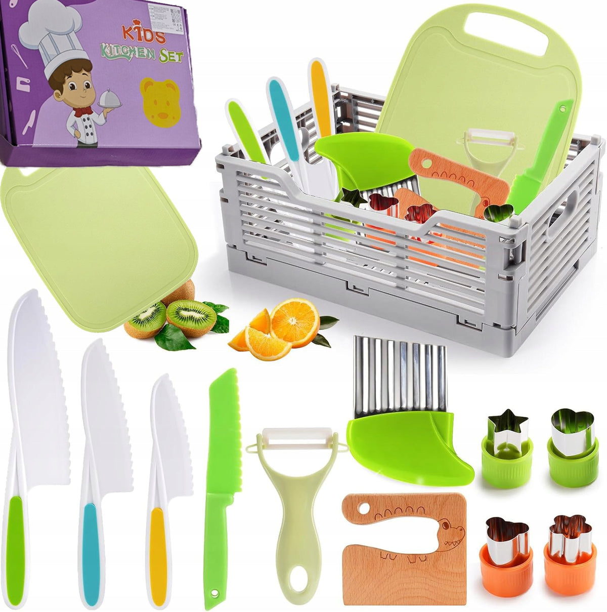 Mega Set of Safe Knives and Kitchen Accessories for Children 13.el