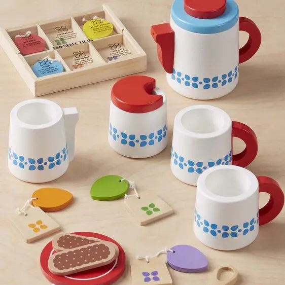 Melissa&Doug Wooden Tea Set Kettle Cups Tea Manufacturer code 0000772198431