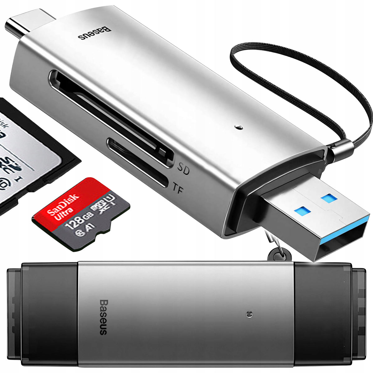 Memory Card Reader Adapter Micro SD TF USB-C 4in1 for Laptop Phone