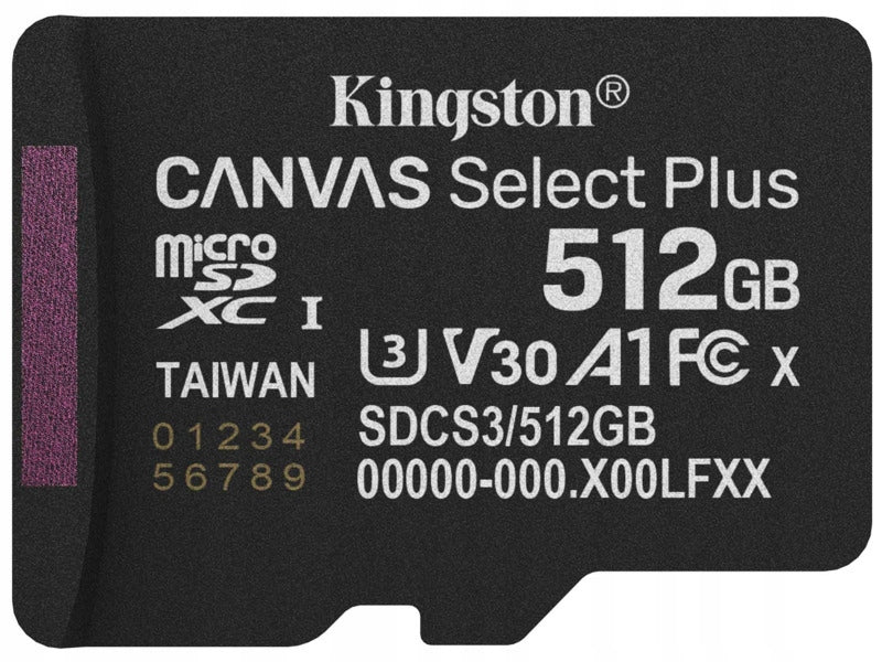 Memory card KINGSTON microSDXC Canvas Select Plus Gen3 512GB
