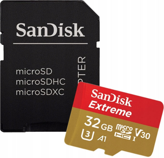 Memory card SanDisk Extreme microSDHC 32GB V30 100 MB/s + Adapter Manufacturer code SDSQXAF-032G-GN6MA