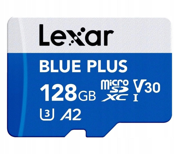 Memory card microSD Lexar 128GB microSDXC Blue Plus UHS-I A2 V30 Manufacturer code LMSBLPL128G-BNANG