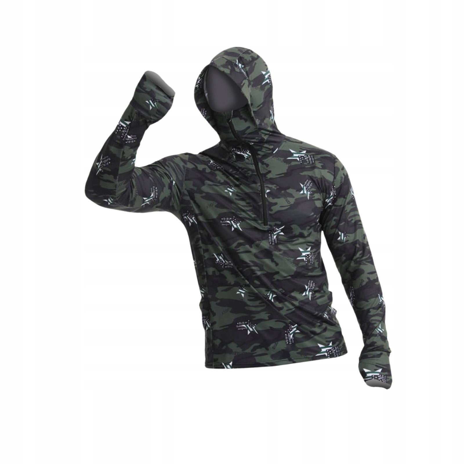 Men Sun Protection Hoodie Shirt Comfortable Sunproof with Face Cover 4XL Brand no brand