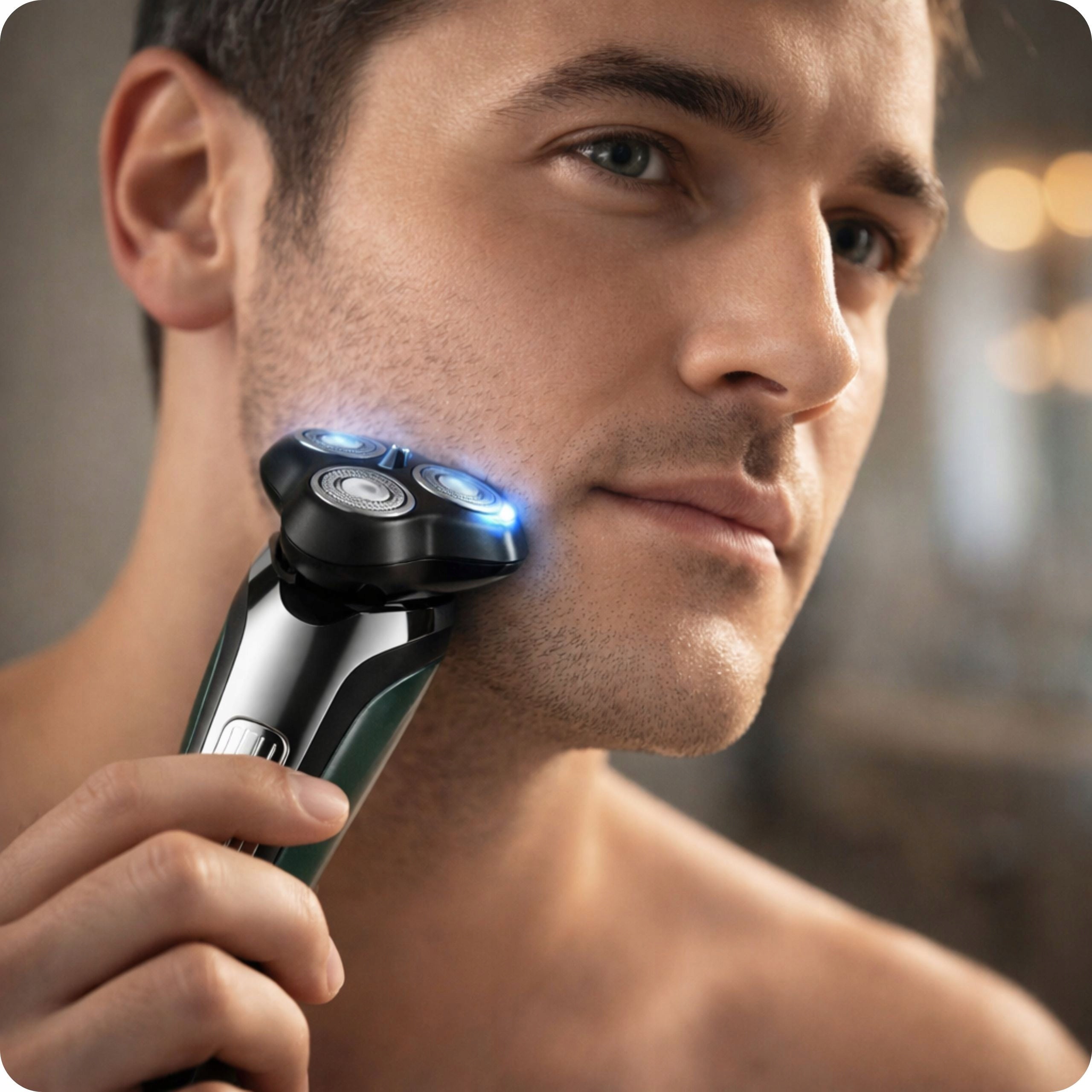 Men's 3D LED USB Electric Shaver Waterproof Trimmer 90 Min Working Manufacturer code oaza-o xc12q Dokładne golenie bez podrażnień