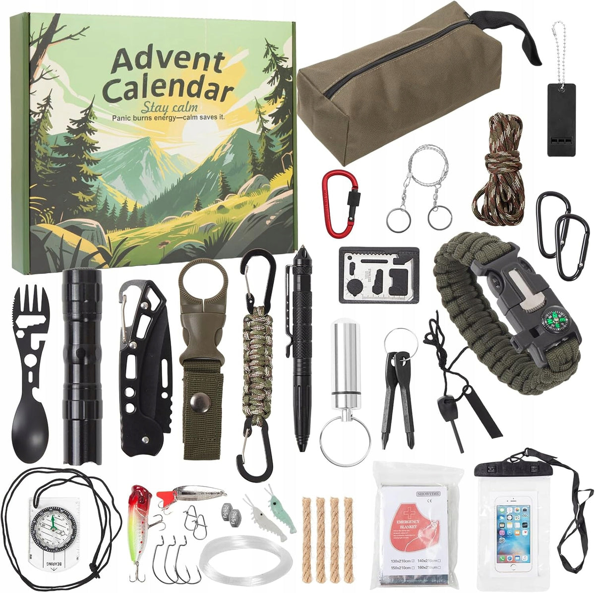 Men's Advent Calendar Survival Outdoor 24 Survival Tools ZTT