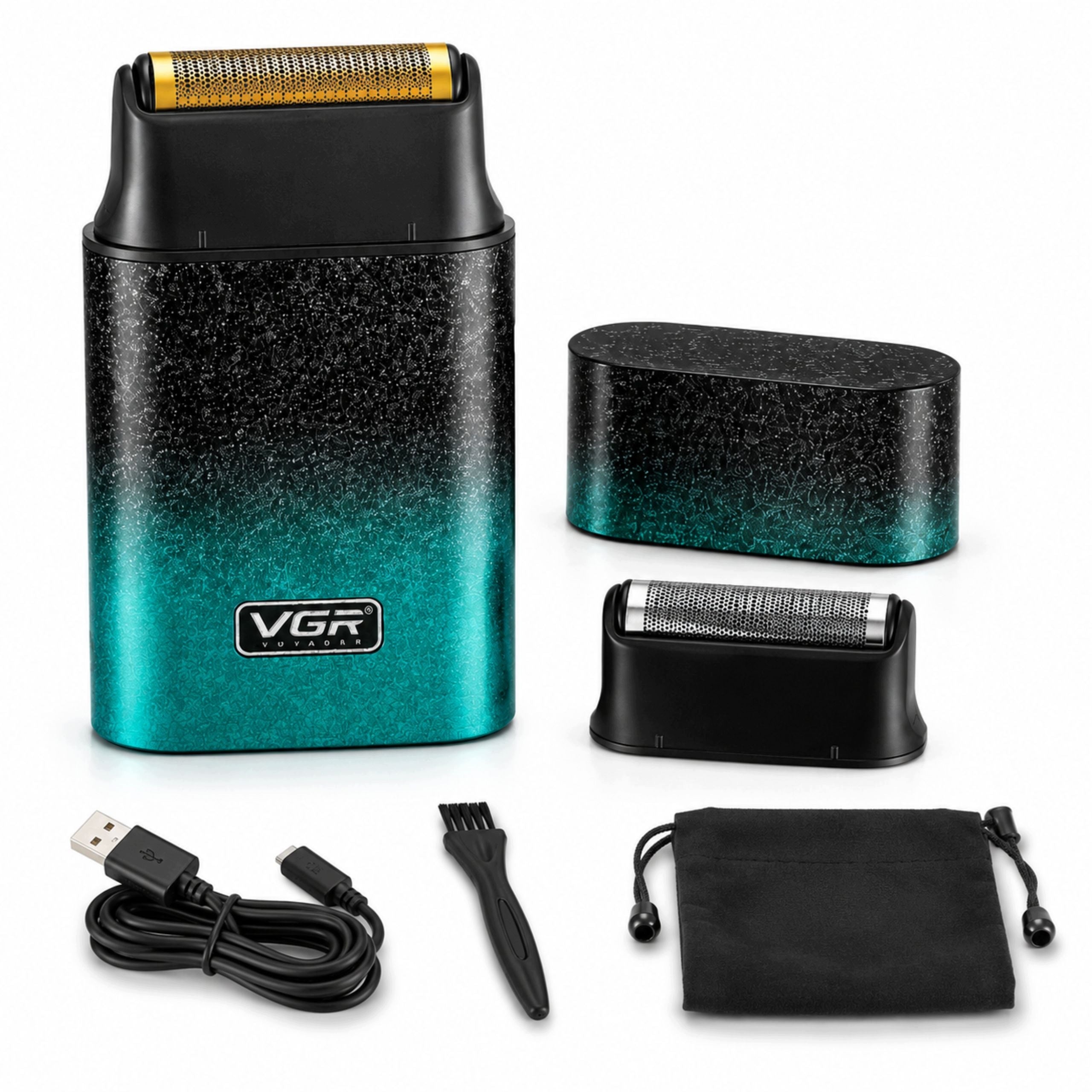 Men's Beard Facial Foil Shaver Wireless USB-C Metal Packaging status original