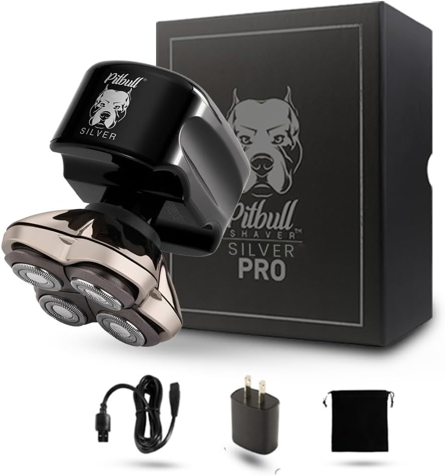 Men's ELECTRIC SHAVER Skull Shaver Pitbull Silver PRO HAIR FACIAL HAIR Brand Skull Men