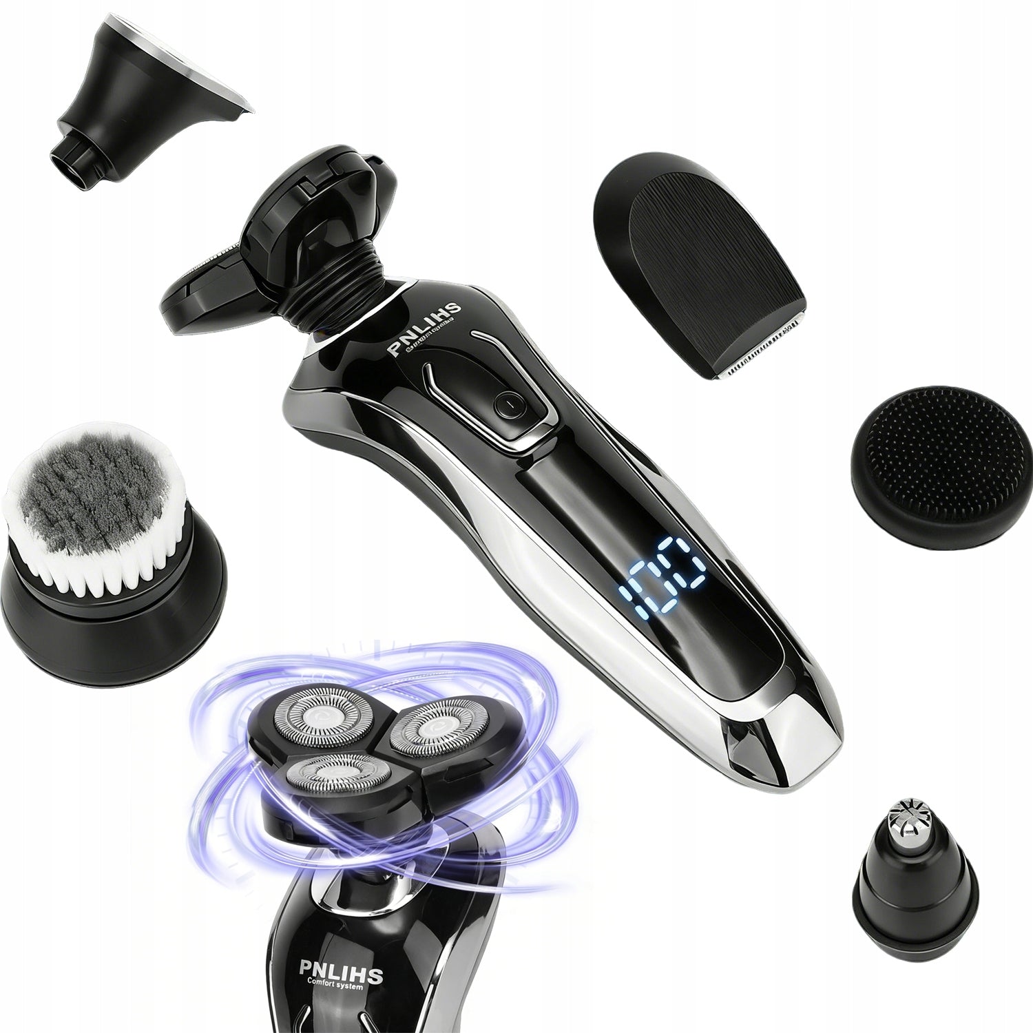 Men's Shaver 5in1 Beard Shaving Machine, Hair - Nose Trimmer