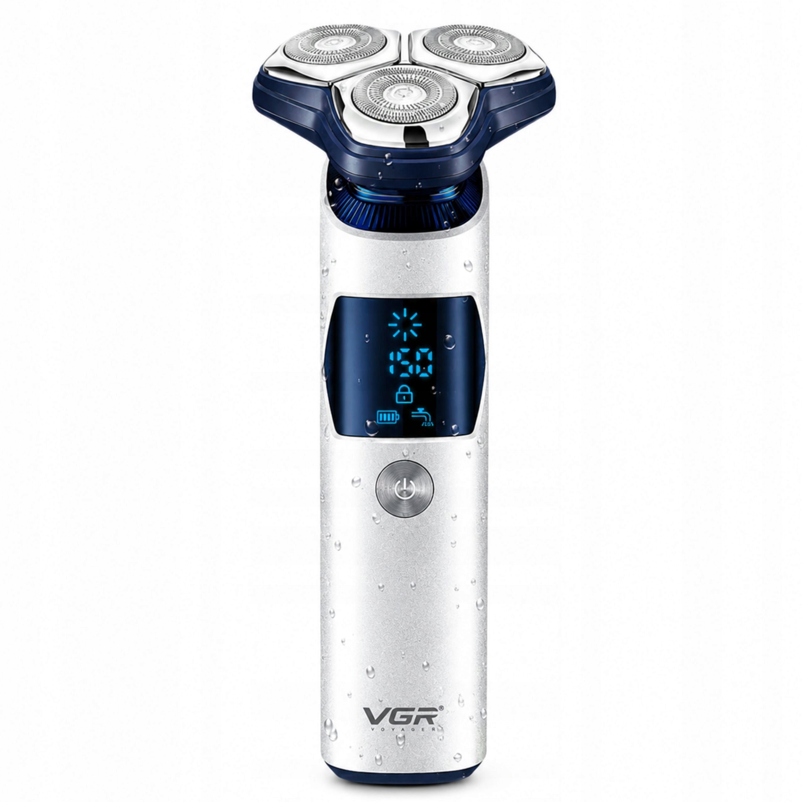 Men's Shaver VGR Waterproof Smooth Shaving 3 Heads USB LED 150 min Manufacturer code oaza xTrymer Bezprzewodowy Na Mokro Sucho LED