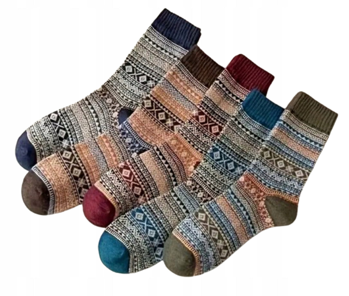 Men's Socks Winter 5 Pairs Thick Warm Knitted Comfortable