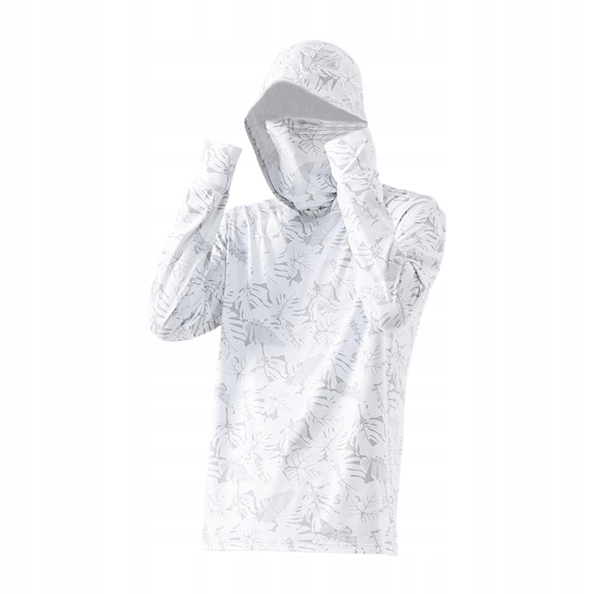 Men s Sun Protection Hoodie Shirt Sun Protective Clothes L White