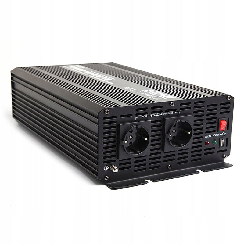 Měnič napětí Carspa CAR3KU-24 24V/230V+USB 3000W, modifikovaná sinus; CAR3K