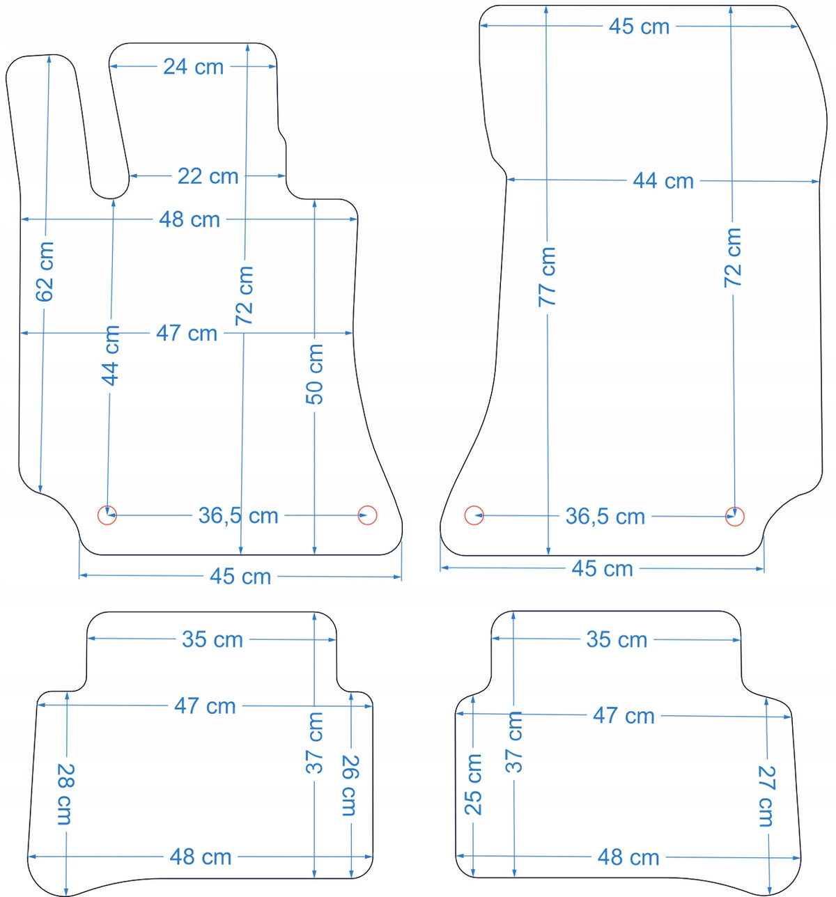 Mercedes W212 2009-2016r. Black Velour Rugs - Aldos. Silver PC EAN (GTIN) 5906716818456
