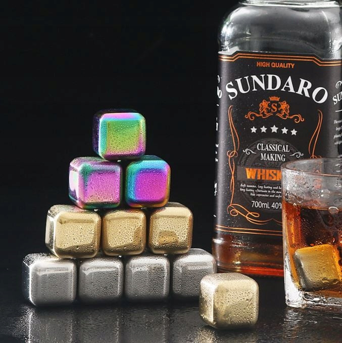 Metal Bartending Cubes for Whiskey Drinks 8pcs Rainbow Case EAN (GTIN) 5903899027897