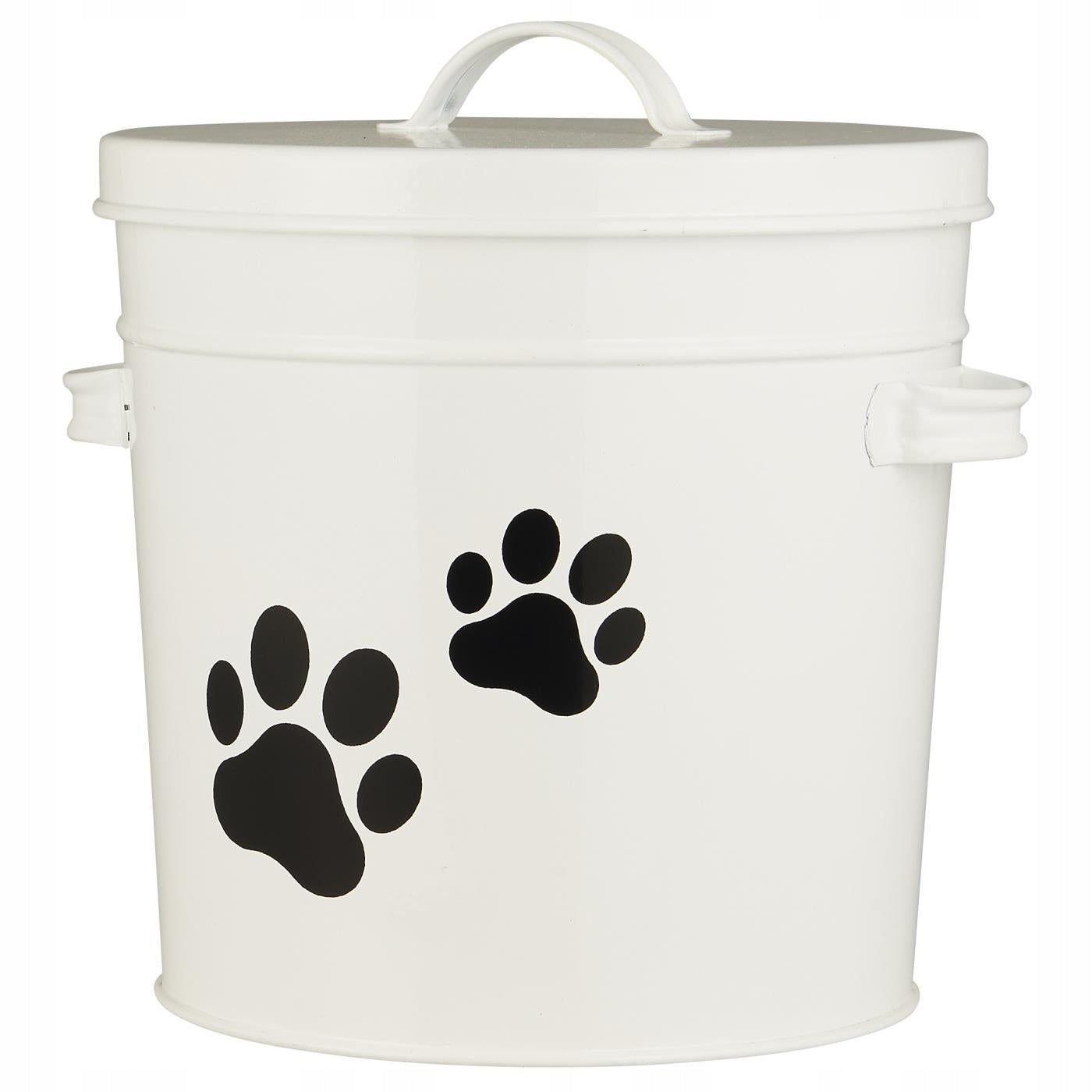 Metal Cat Dog Food Container Bucket With Lid IB LAURSEN