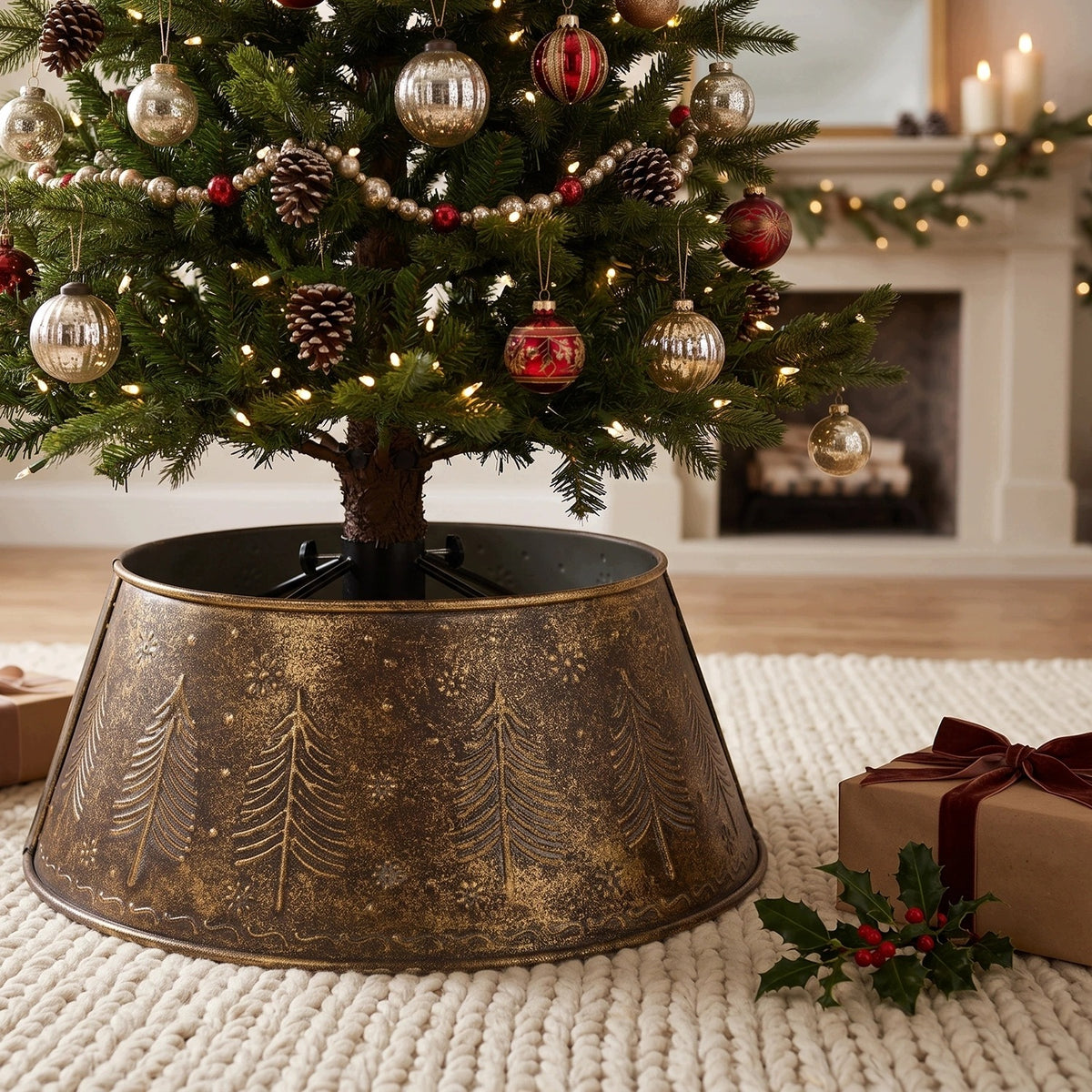 Metal Christmas tree cover up to 240cm pot cover stand large 70x27cm Packaging status original