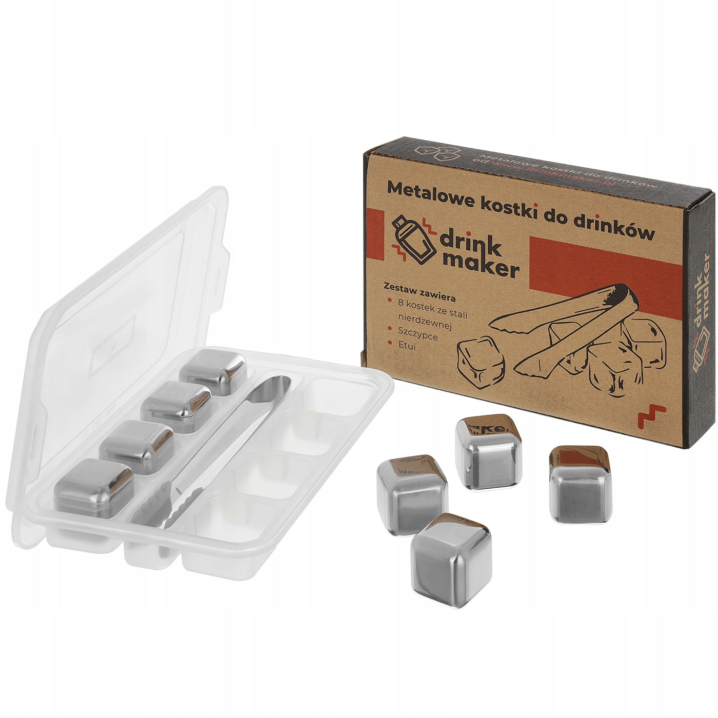 Metal Drink Cubes Cooling Whisky 8 Pcs Stainless Steel