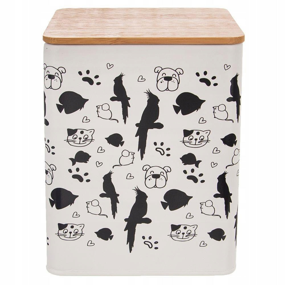 Metal Food Container Pet Treats Cat Dog Can Box with