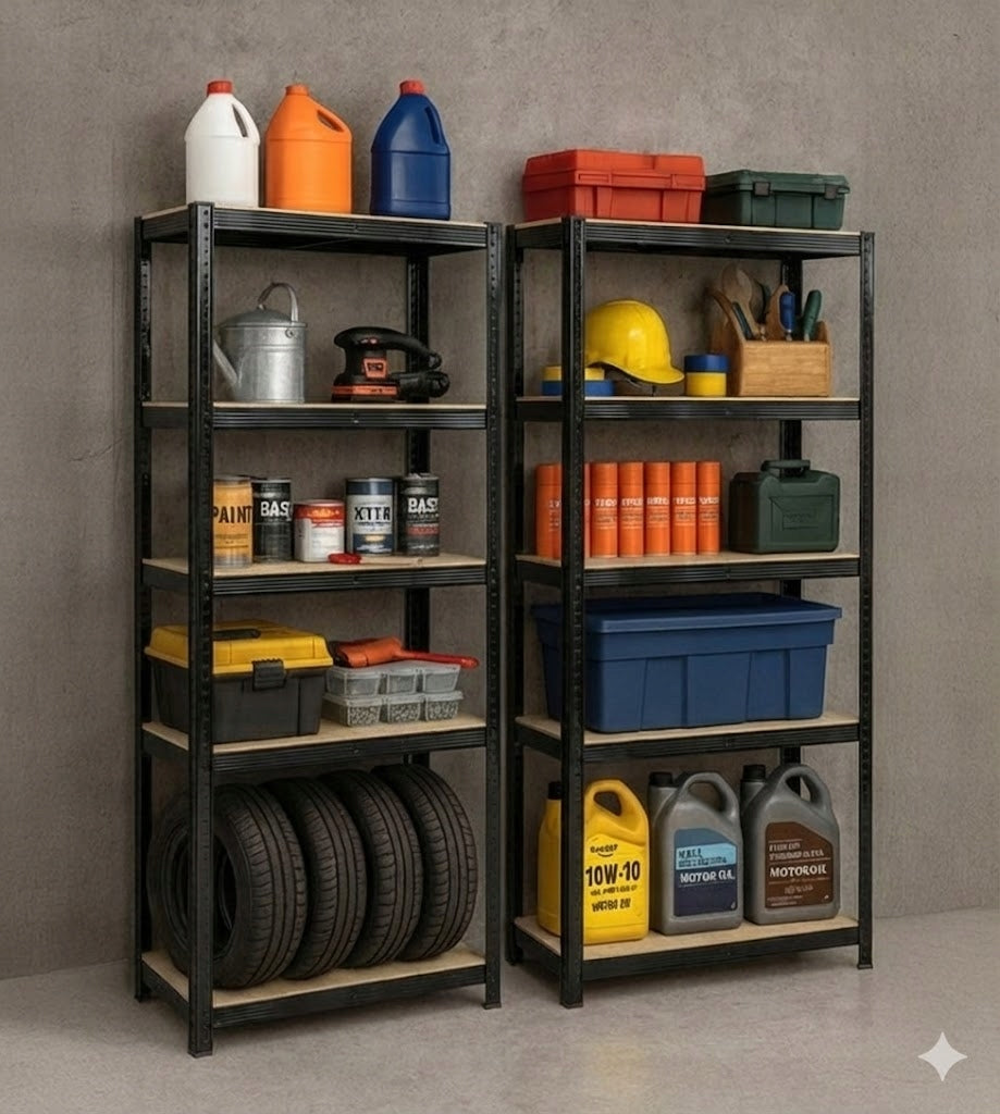 Metal Garage Storage Rack for Garage Office 180x90x40cm 875kg BLACK Packaging status original