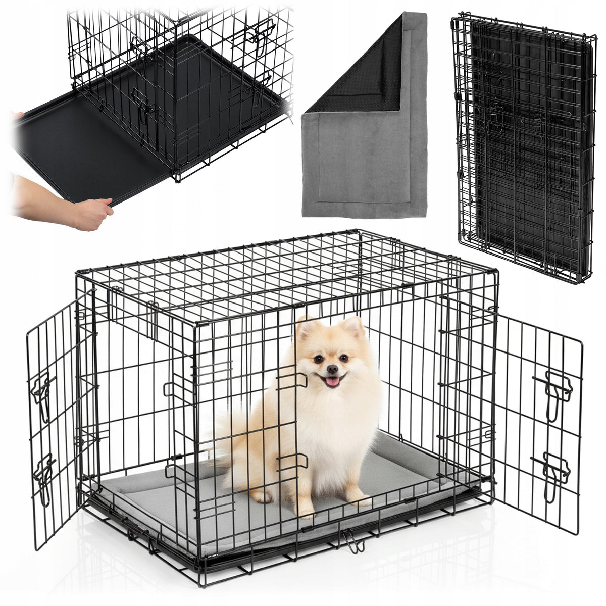 Metal Kennel Cage Dog Transporter 75x45x54 Bed freebie