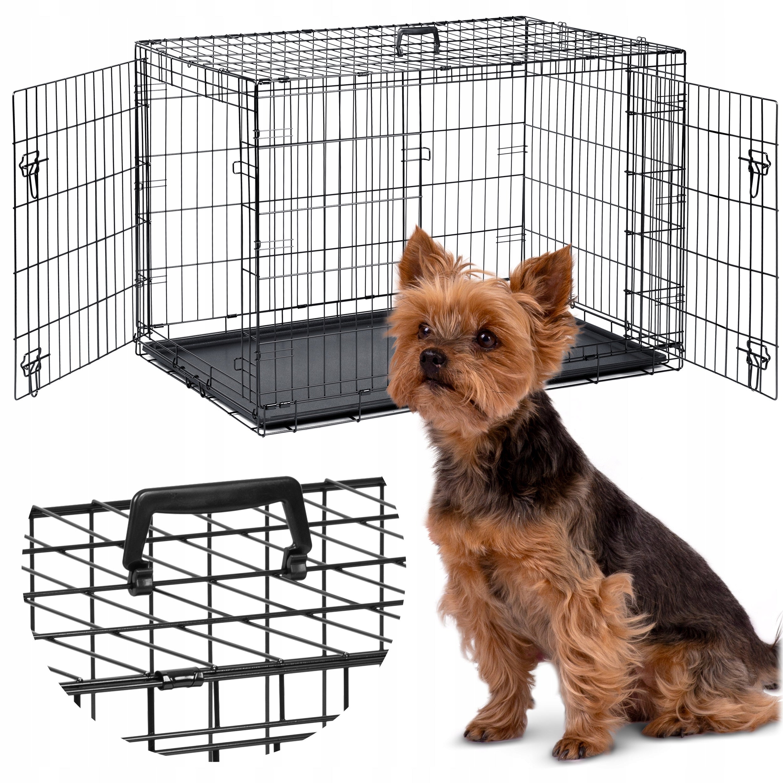 Metal Kennel Cage Playpen Catwalk Dog Transporter 75x45x54