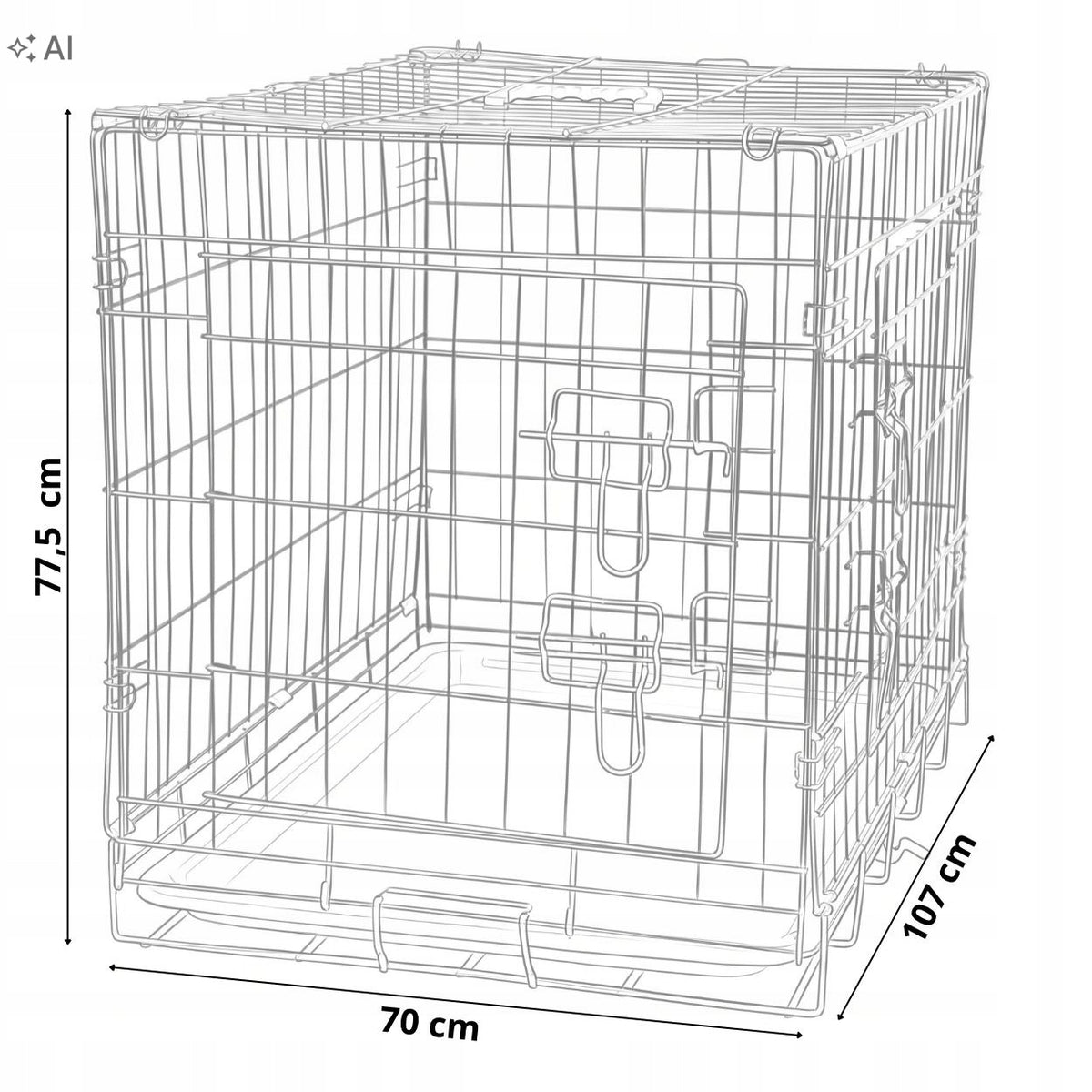 Metal Kennel cage for PSA animals Transporter playpen 107x70x77 XXL Packaging status original