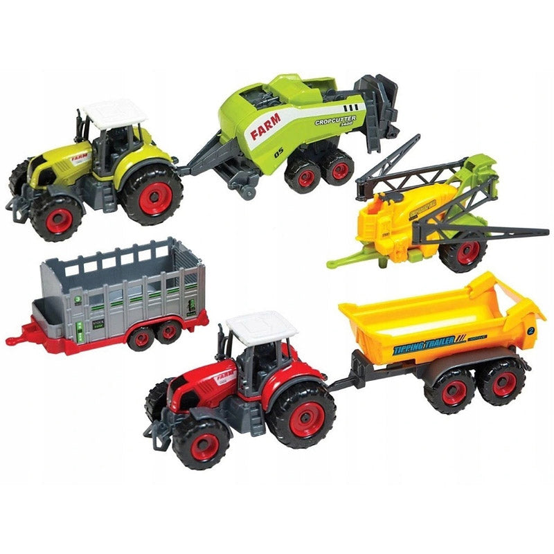 Metal Plastic Agricultural Tractor Set with Machines for Children Brand NORIMPEX