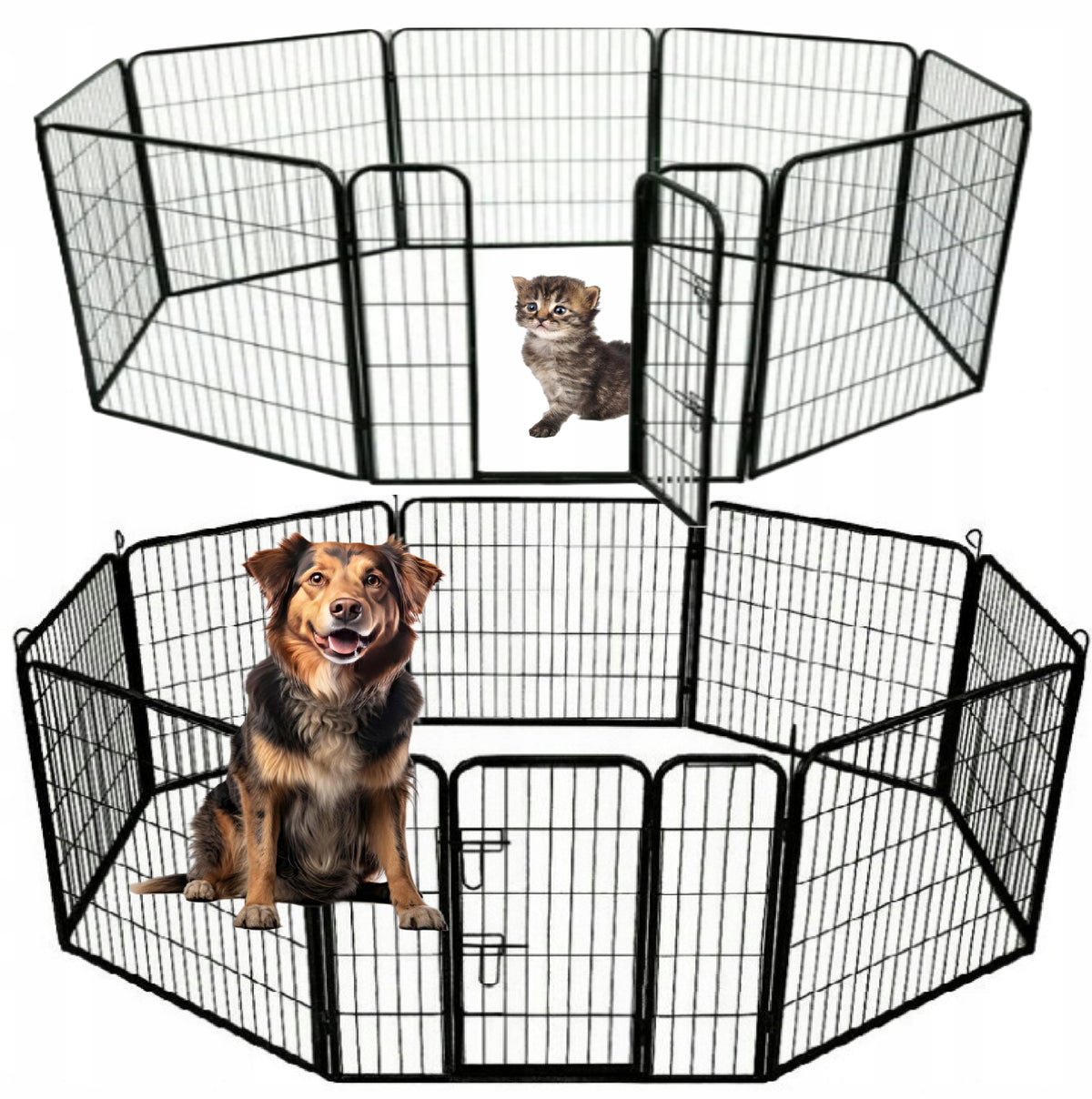 Metal Playpen Cage Cat Runway for Rabbit Cat Dog 60 x 80 cm WITHOUT THRESHOLD