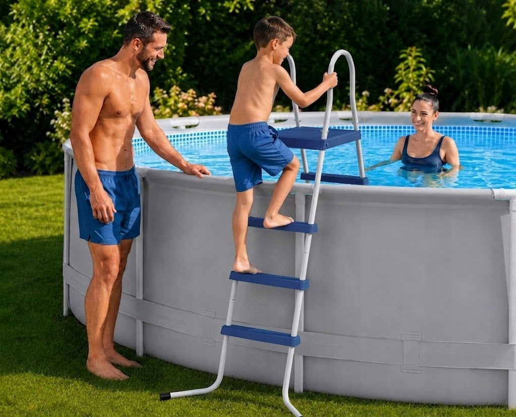 Metal Pool Ladder Safe Stairs Steps for Pool 122cm 29R146 Packaging status original