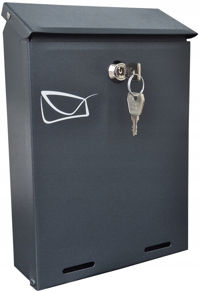 Metal Postal Letterbox- YORK - Anthracite Mat RAL 7016 - EN