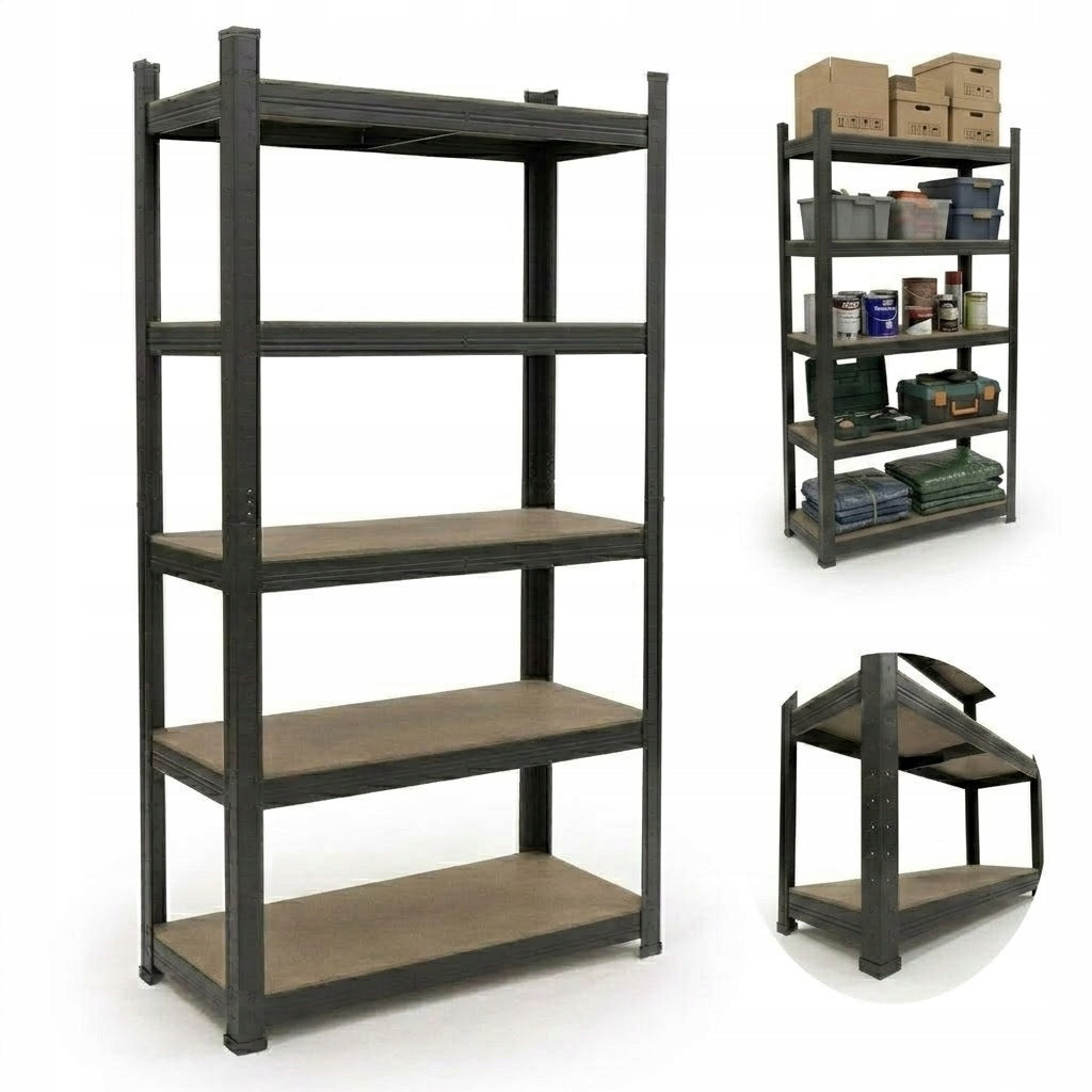 Metal Storage Rack for Basement Garage 205x120x45cm 1000kg Black Ulfur Packaging status original