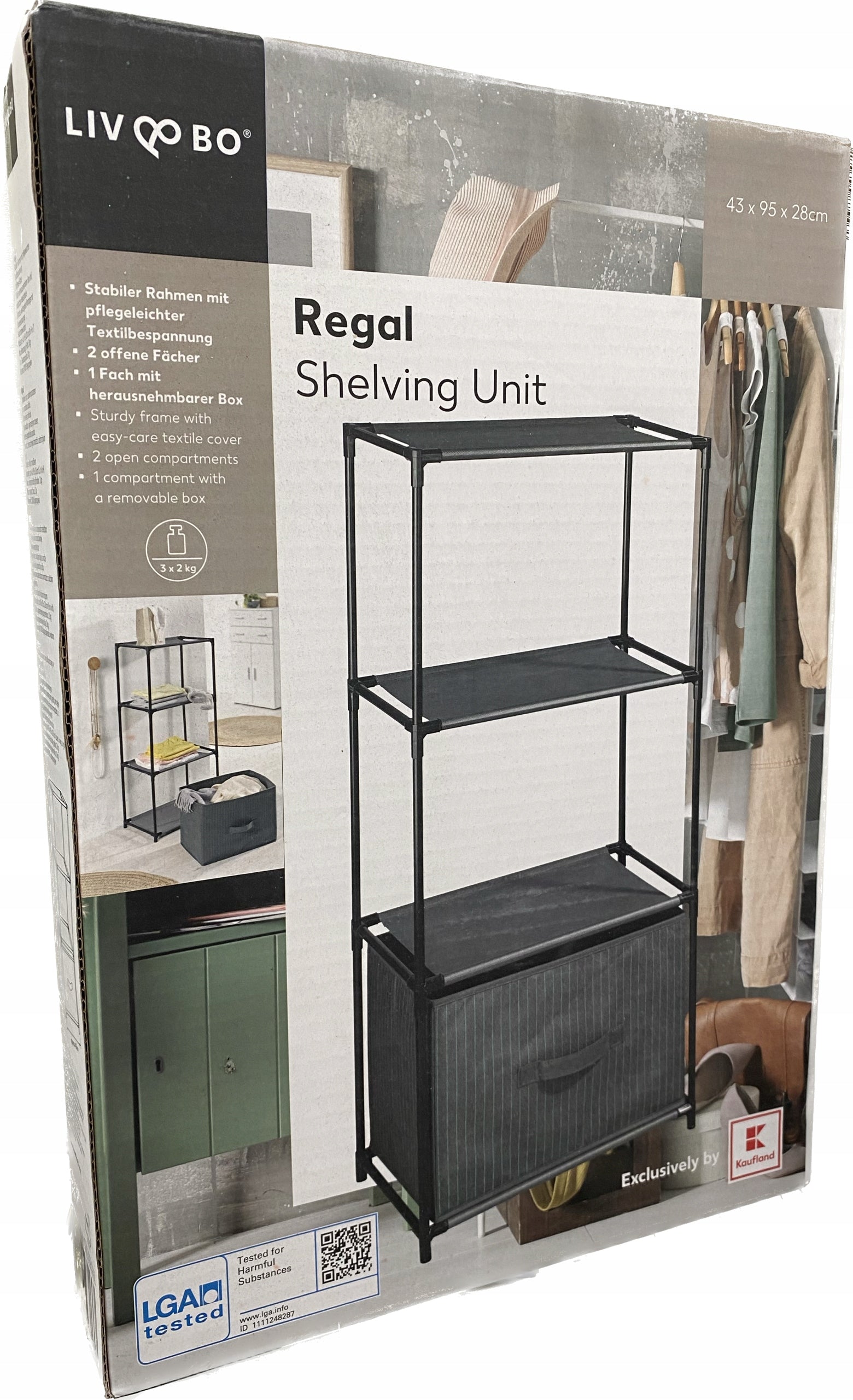 Metal bookcase 2 shelves with pull-out drawer LIV&BO 43 x 28 x 95 cm EAN (GTIN) 4063378043471