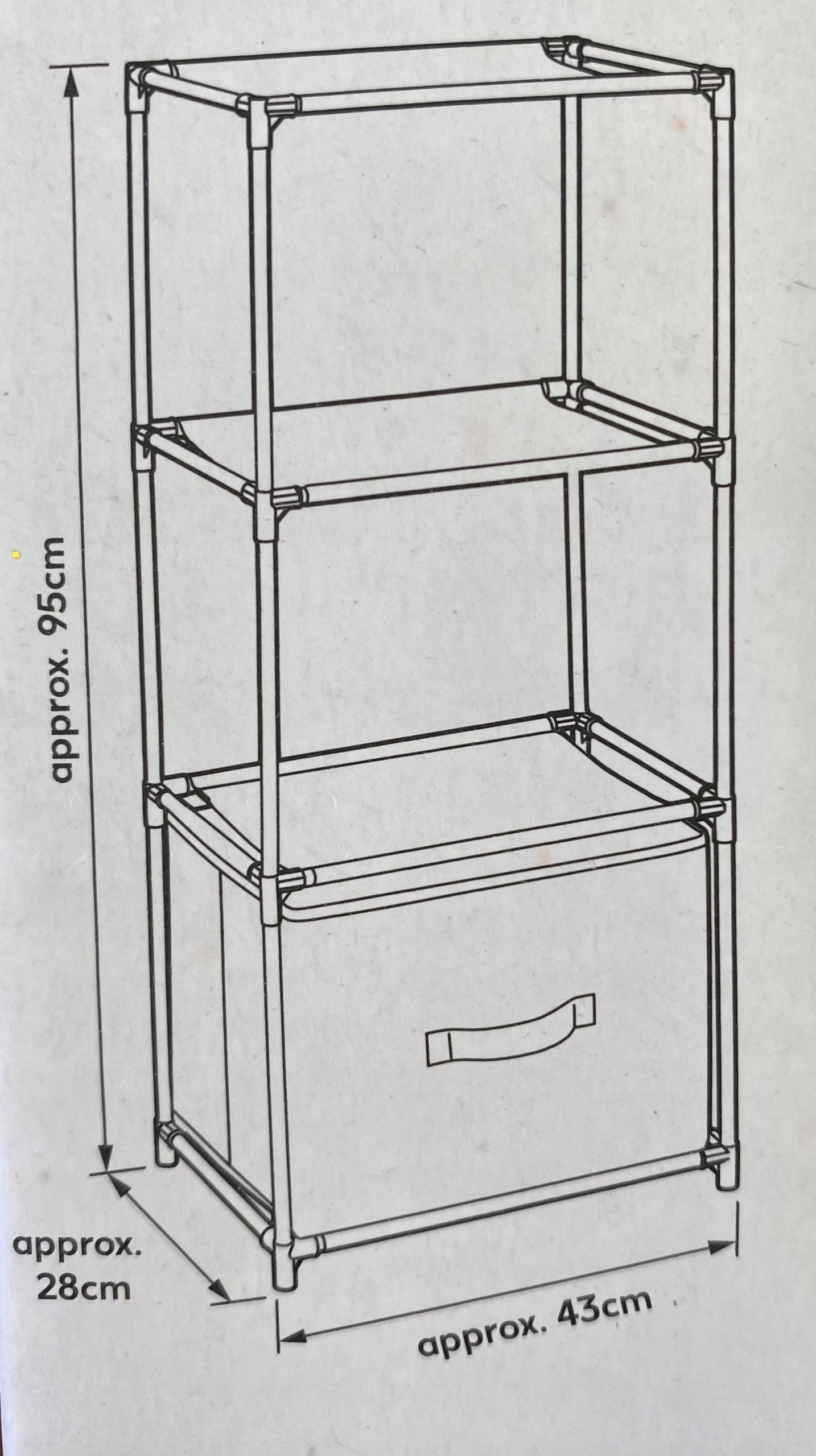 Metal bookcase 2 shelves with pull-out drawer LIV&BO 43 x 28 x 95 cm Manufacturer code 377168-2110