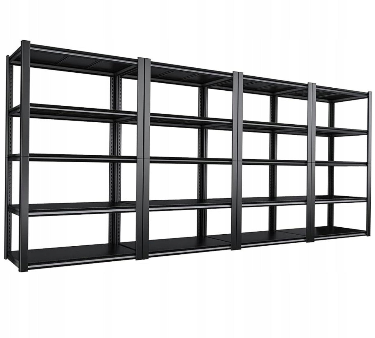 Metal bookcase black storage 200x400x40 garage basement office DODAS