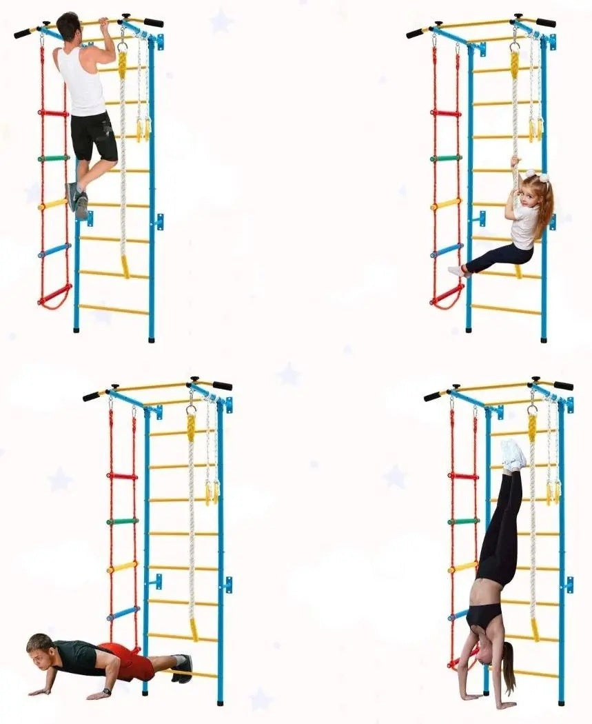 Metal climbing gymnastic wall for children 107x83x223 cm Brand Costway